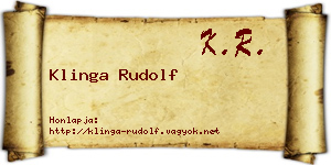 Klinga Rudolf névjegykártya